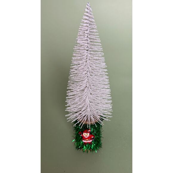 Handcrafted Bottle Brush Tree on Decorated Thread Spool Holiday Décor SPT16 - Picture 1 of 3